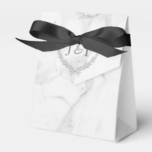 Elegant Marble and Wreath Wedding Treat Bag Favor Box