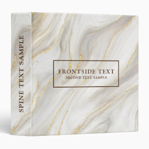 Elegant Marble Background Gold Glitter Simple Text Binder