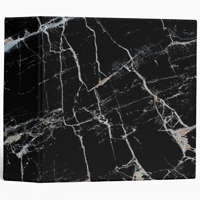 elegant marble black and white look binder (Front/Spine)