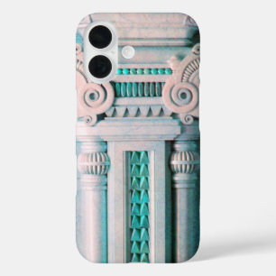 ELEGANT MARBLE COLUMN,PINK BLUE INTERIOR DESIGN iPhone 16 CASE