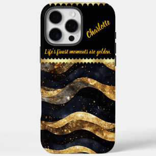 Elegant marble design with gold tones iPhone 16 pro max case