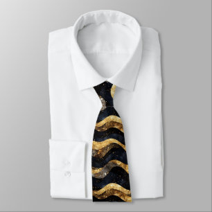 Elegant marble design with gold tones tie