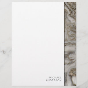 Elegant Marble Edge Stationery with Your Name