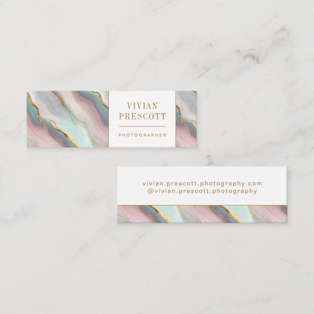 Elegant Marble Flow Design Mini Business Card (Front/Back)