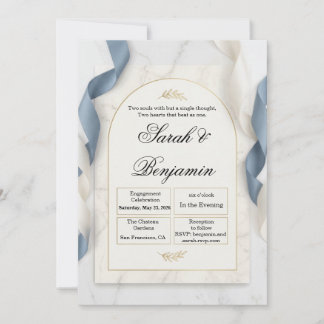 Elegant Marble Gold Islamic Engagement Invitation