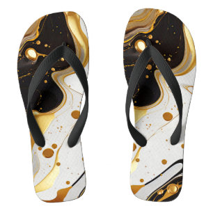 Elegant marble gold luxury glam feminine  flip flops