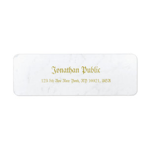 Elegant Marble Gold Old Style Calligraphy Return