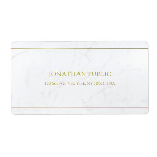Elegant Marble Gold Text Simple Plain Shipping