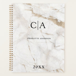 Elegant, marble monogram invitation planner