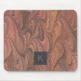 Elegant Marble Monogram Mouse Pad
