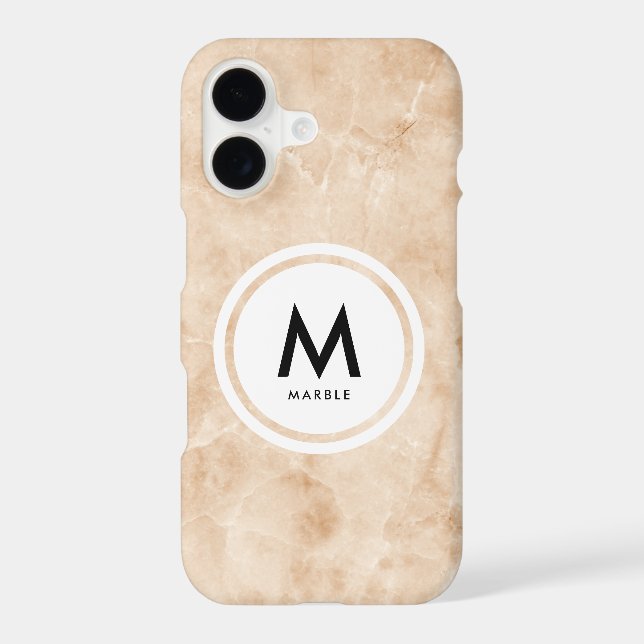 Elegant Marble Monogram- Rock Texture (Back)