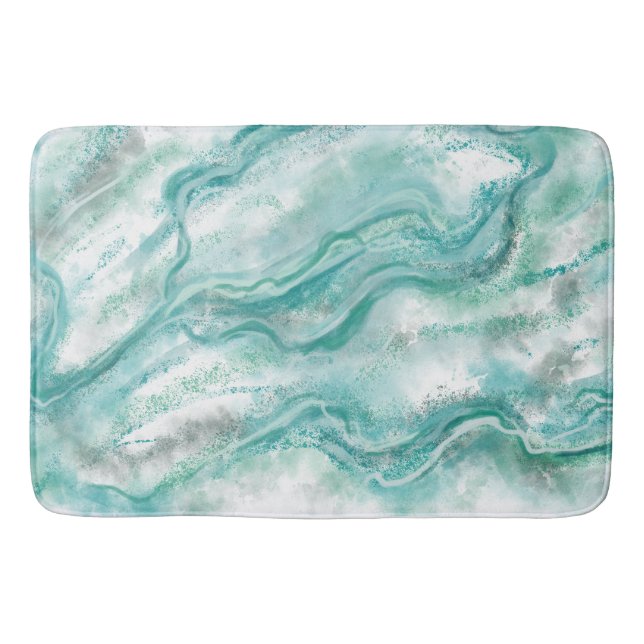 Elegant Marble Pattern Bathroom Rug Bath Mat (Front)