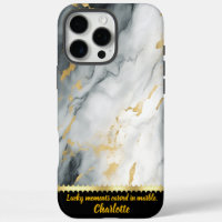 Elegant marble pattern with golden accents in grey