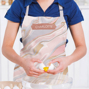 Elegant Marble Personalized Gift For Her Apron