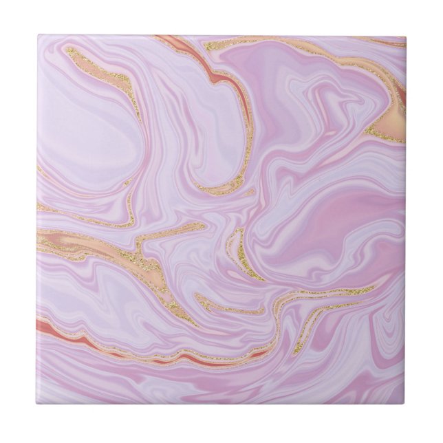 Elegant marble pink texture ceramic tile (Front)