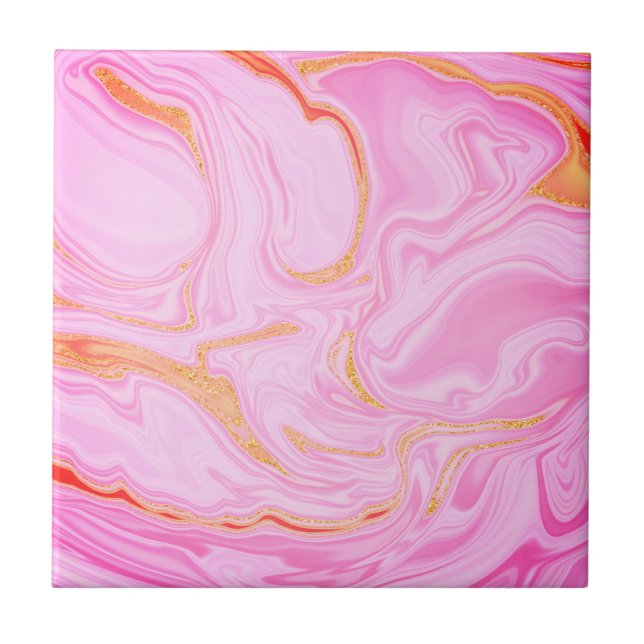 Elegant marble pink texture ceramic tile (Front)