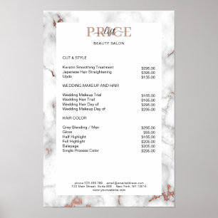 Elegant Marble Price List Poster