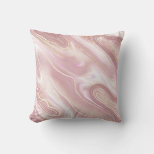 Elegant marble: rose gold texture throw pillow