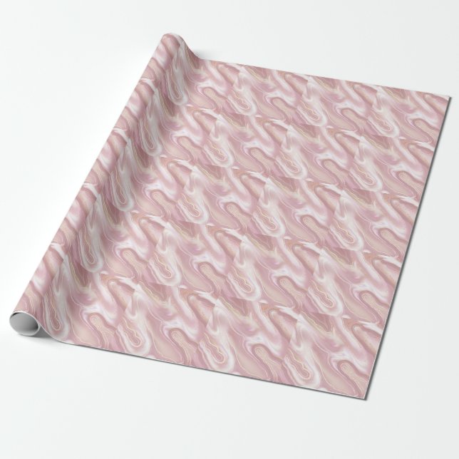 Elegant marble: rose gold texture wrapping paper (Unrolled)