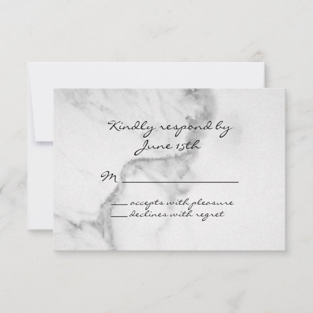 Elegant Marble RSVP Card (Front)