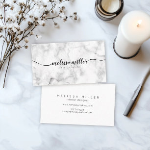 Elegant Marble Script Calligraphy Minimal Business Card