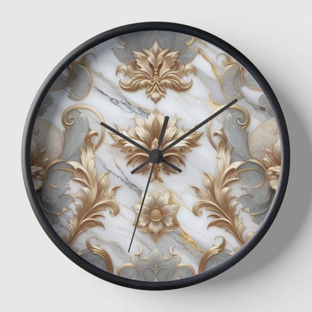 Elegant Marble Smartwatch Strap Clock (Front)