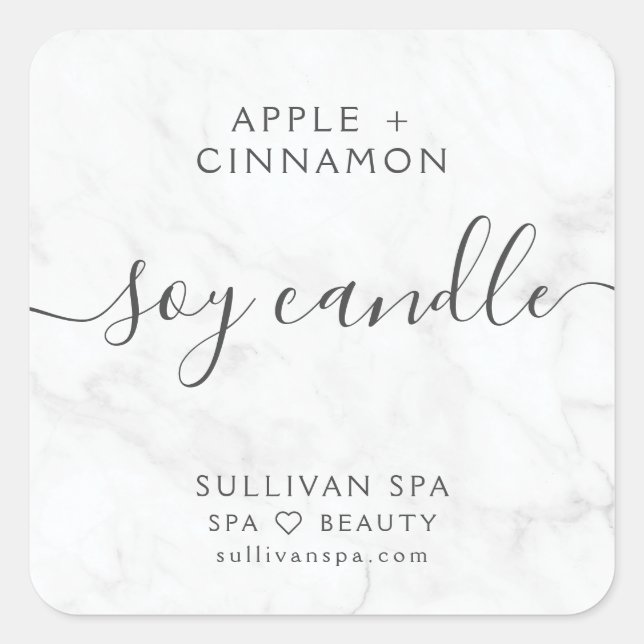 Elegant Marble Soy Candle Label (Front)