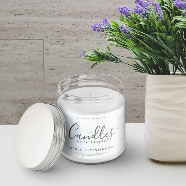 Elegant Marble Soy Candle Label (Creator Uploaded)