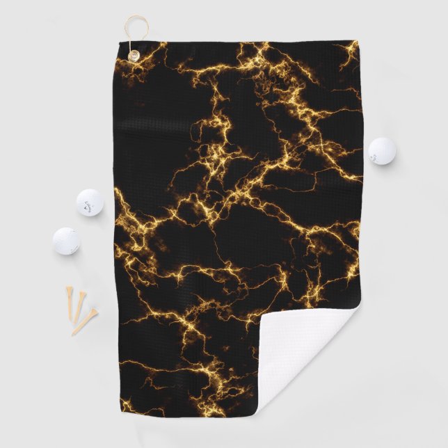 Elegant Marble style3 - Black Gold Golf Towel (InSitu)