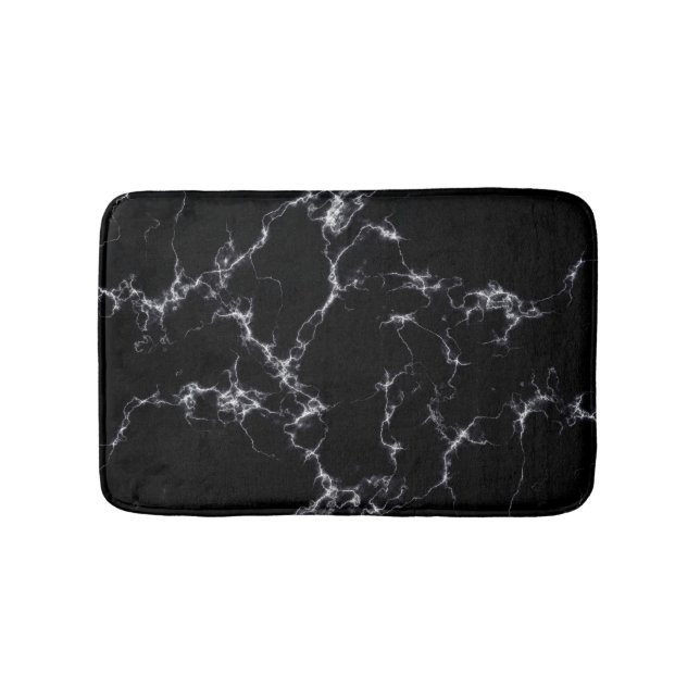 Elegant Marble style4 - Black and White Bath Mat (Front)