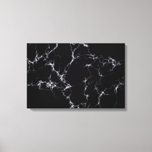 Elegant Marble style4 - Black and White Canvas Print