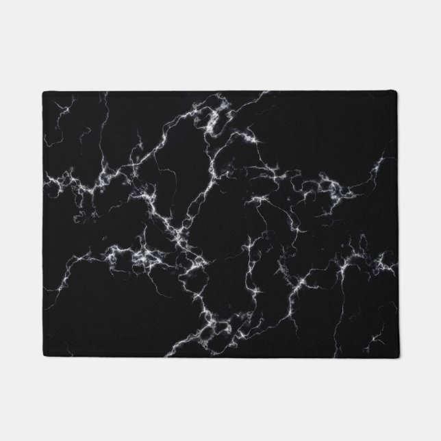 Elegant Marble style4 - Black and White Doormat (Front)