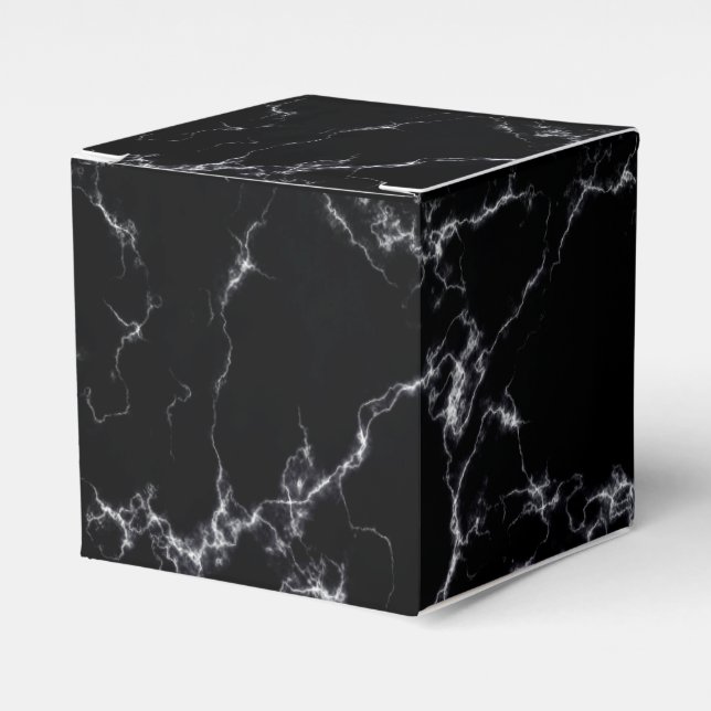 Elegant Marble style4 - Black and White Favor Box (Front Side)