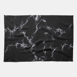 Elegant Marble style4 - Black and White Kitchen Towel