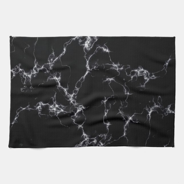 Elegant Marble style4 - Black and White Kitchen Towel (Horizontal)