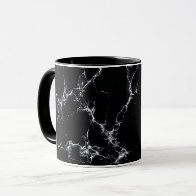 Elegant Marble style4 - Black and White Mug (Front Left)