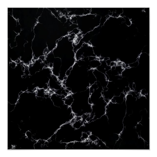 Elegant Marble style4 - Black and White Poster (Front)