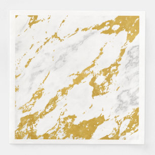Elegant Marble style6 - Gold and White Napkin