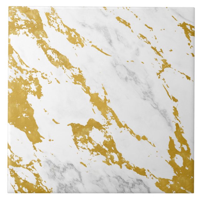 Elegant Marble style6 - Gold and White Tile (Front)