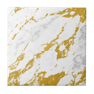Elegant Marble style6 - Gold and White Tile
