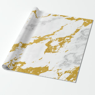 Elegant Marble style6 - Gold and White Wrapping Paper