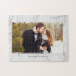 Elegant Marble Texture Frame Photo Jigsaw Puzzle<br><div class="desc">Beautiful personalized photo design.</div>