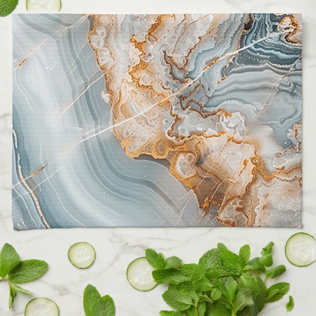 Elegant Marble Texture Kitchen Towel (Folded)