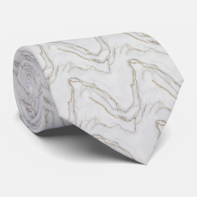 Elegant Marble Texture Pattern Tie (Rolled)
