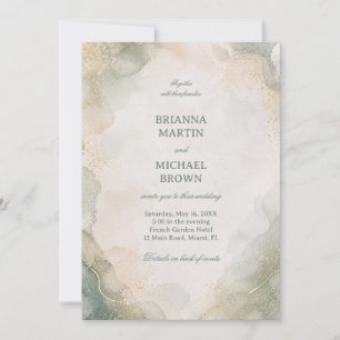 Elegant Marble Watercolor Invitation
