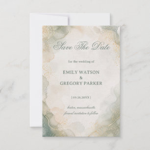 Elegant Marble Watercolor Save The Date