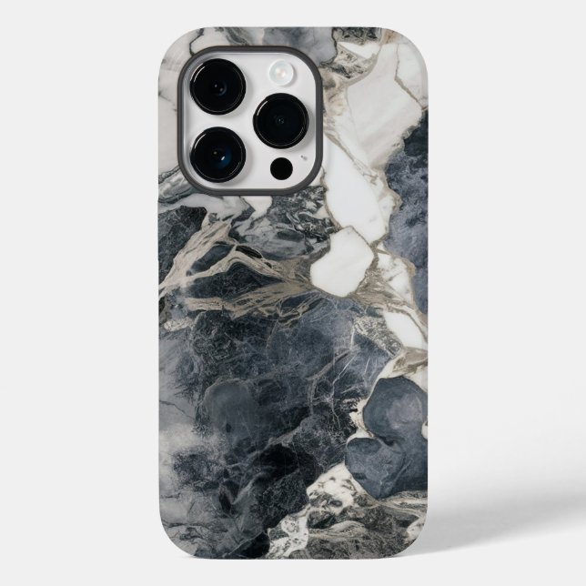Elegant Marble White Black Cool Case-Mate iPhone Case (Back)