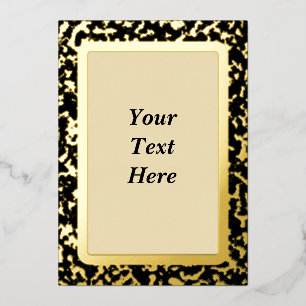 Elegant Marbled Gold Foil Blank Invitation Card