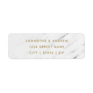 Élégant Marbre blanc et Mariage Gold Adresse de re