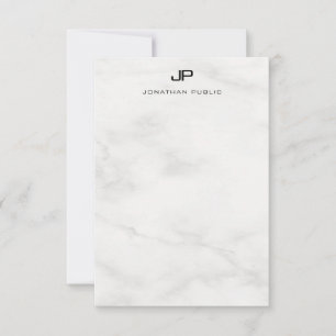 Élégant Marbre blanc Monogramme Modèle moderne